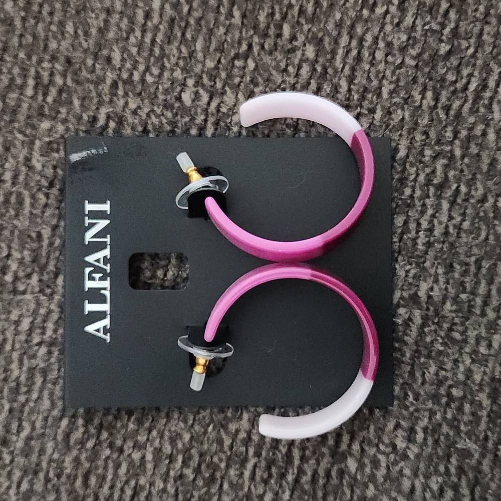 Alfani Medium Color-Block C-Hoop Earrings